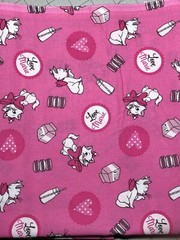Disney’s Aristocats Marie Kitten Cat Pink CEA Fabric Cotton 18×21 Fat Quarter