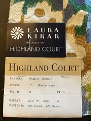 highland court ha61244-71 bosque blue avocado Durable Robert Allen embroidered