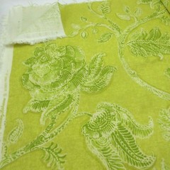 Tommy Bahama Fabric 1 yds 54″ Leilani Linen Blend Gold Tropical Green Floral