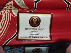 Orientar Kingtex Super Java Original Cotton Fabric Black Red 6Yds African Print