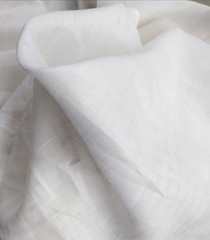 100% Ramie Linen Woven Fabric Off White Dobby Small Check