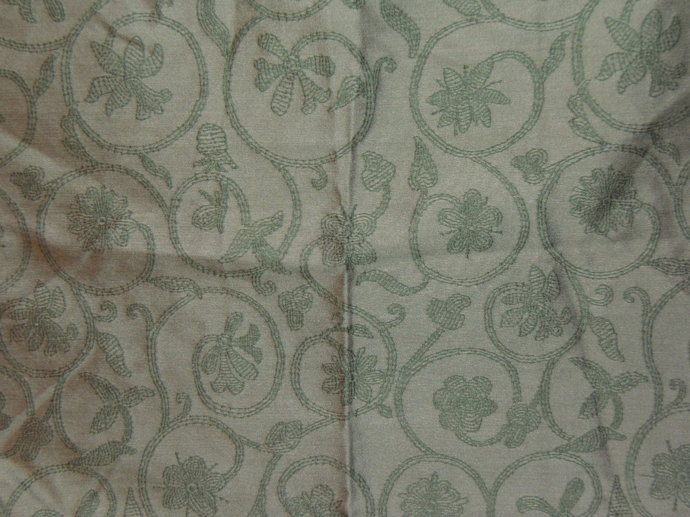 Highland Court “Embroidered Floral” 100% silk fabric remnants, various colors