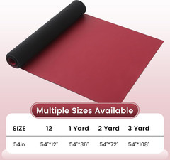 KUUP Smooth PU Faux Leather Fabric Sheets, 54″ X 12″, 0.8Mm Thick | Wine Red Wat