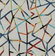 KRAVET TEXTURED MULTICOLORED GEOMETRIC WOVEN UPHOLSTERY FABRIC 3.25 YARDS