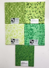 NEW 5 pc Fat Quarter Bundle Assorted Greens JoAnn’s 18″ x 21″