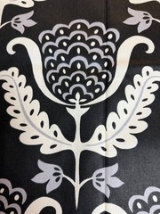 Fabric Lot 3 Yd 54 W Waverly Garden Party “One Wish” Floral Damask Black White