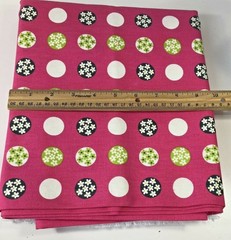 Daisy Dot Floral Print Cotton Chintz Pink Gray Green Home Season Fabric 108″x44″