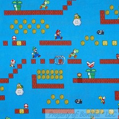 BonEful Fabric FQ Cotton Quilt Super Mario Brothers Nintendo Game Boy Gold Coin
