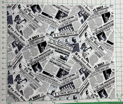 Lot of 2 FQs Cotton Quilt Fabric Sports Theme, Football & Newspaper Style Prints