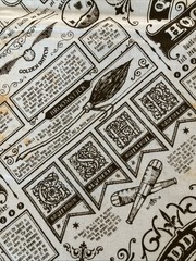 Harry Potter Quidditch Hogwarts Newspaper Cotton Fabric 1 Yard + 14”