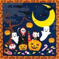Furoshiki – 3 patterns(New Year, Christmas, Halloween) 100% cotton,50cm, Japan
