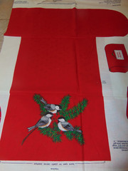 VIP Cranston Fabric Panel Christmas Mailbox Chickadee Christmas Cut & Sew