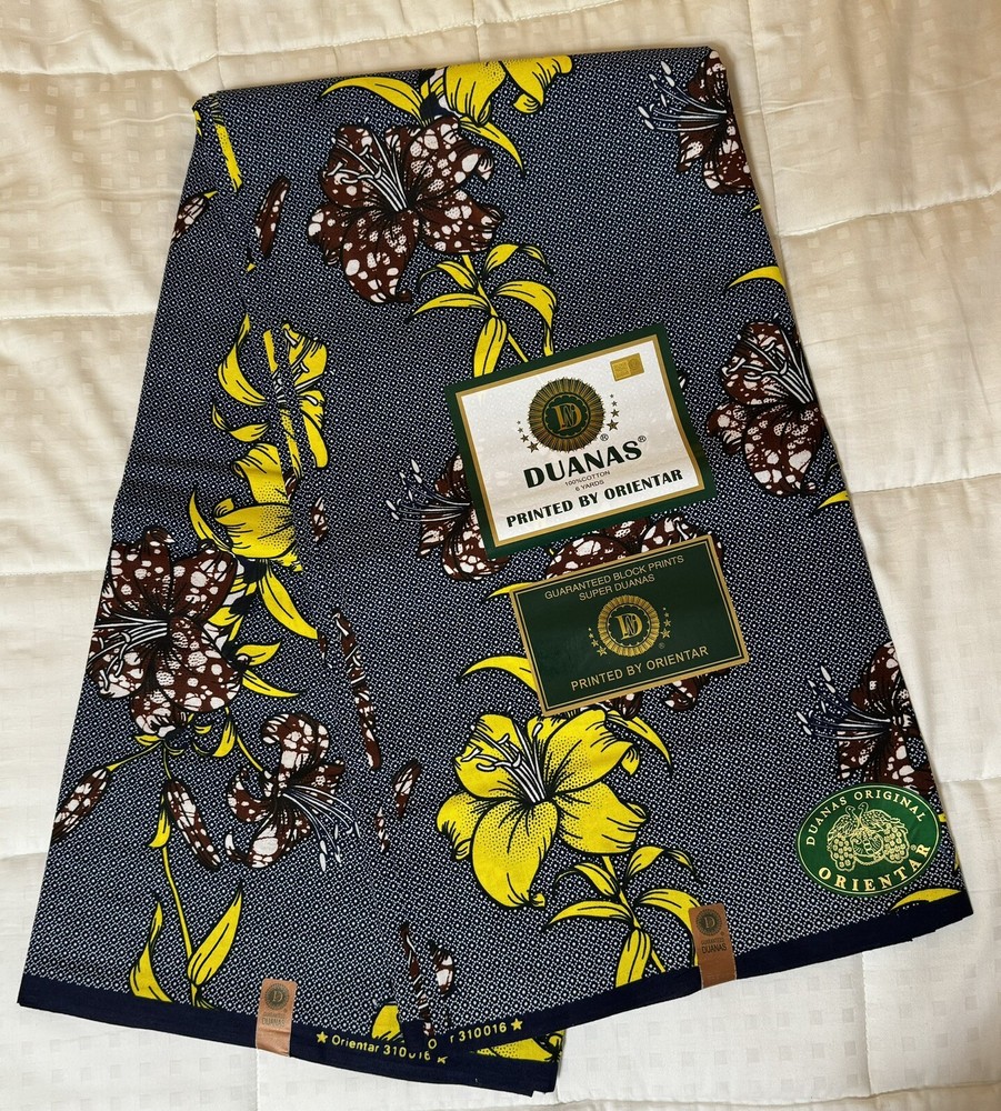 Ankara/Kitenge Fabric from Tanzania, 6 Yards of African Wax Print, 100% cotton