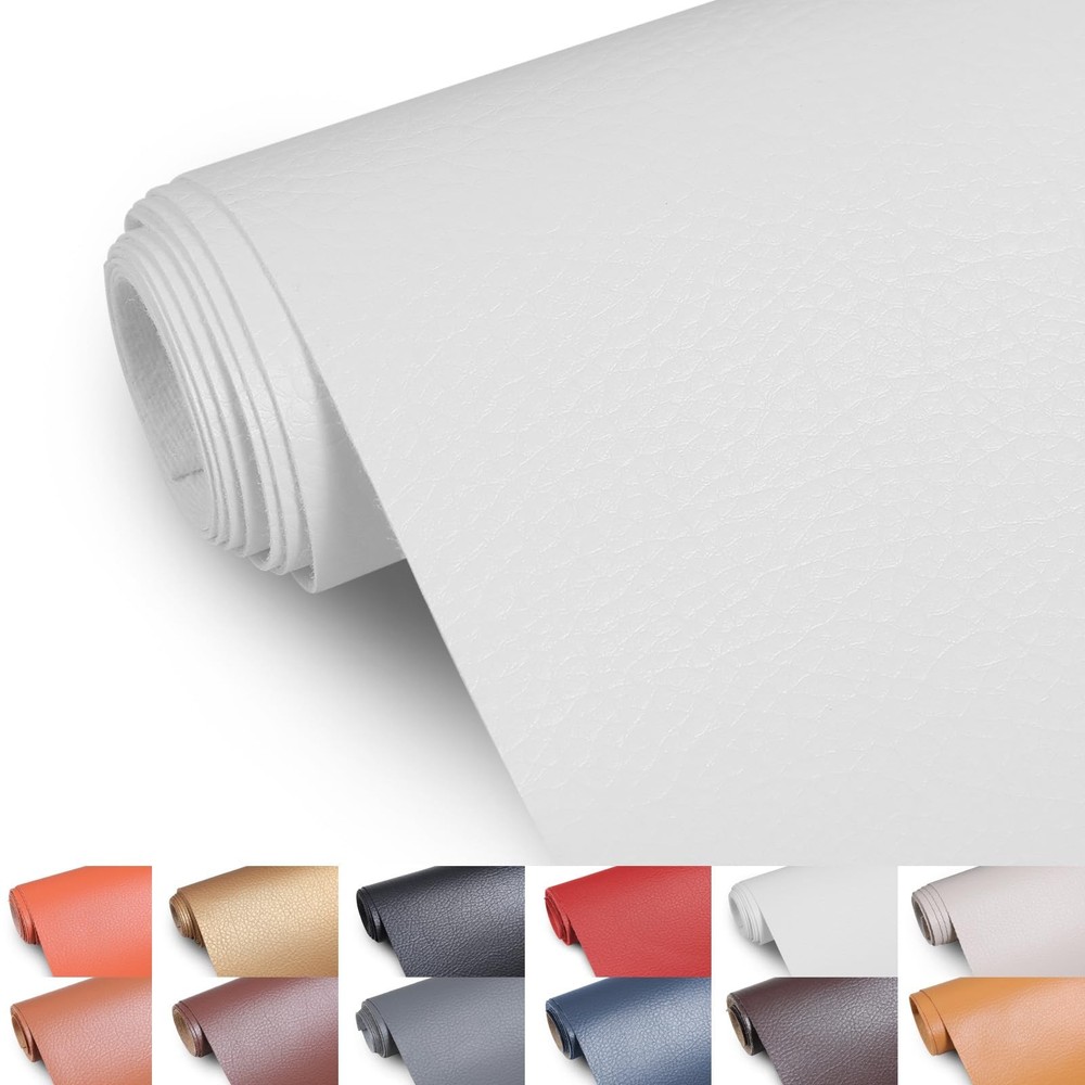Faux Leather Fabric, 55″ Wide Upholstery Fabric by The Yard Marine Vinyl Fabr…