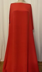 100% Silk Crepe 4-Ply Red Orange Fabric 40mm 2 Yards & 5″ Long 45″ Wide