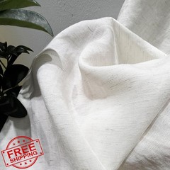 Fabrimuse White linen blend fabric 3yd