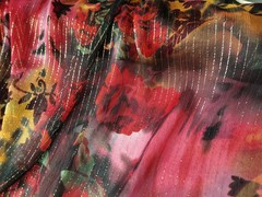 Crinkled Georgette Silk Fabric Evening Dress Scarf Gauze Metallic Silk Material