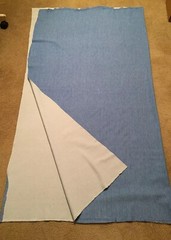 73″ x 64″ Medium Blue Soft Woven Polyester Fabric Remnant with 2 Way Stretch