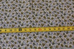 By 1/2 Yd, Vintage, Olive Burgundy Blue on Light-Tan, Classic Cottons, N6123