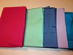 7 YDS OF SOLID COTTON QUIILTING, SEWING, CRAFTING FABRIC (1 YD EA) 7 YDS