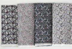 William Morris Collection Cotton Fabric Silver Print 4 Matched Pieces 40″x44″ ea