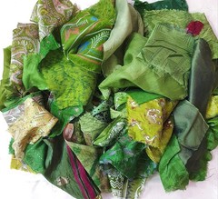 ABB Vintage Sari Silk Fabric Squares 15Pc for Craft & Junk Journal