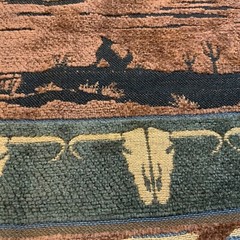Southwest Tapestry Desert Skulls Feathers Design 17 in x 16.75 in