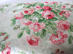1 of 12 yds Cyrus Clark Fabric Romantic Pink Floral Roses Print Cotton 44″ Wide
