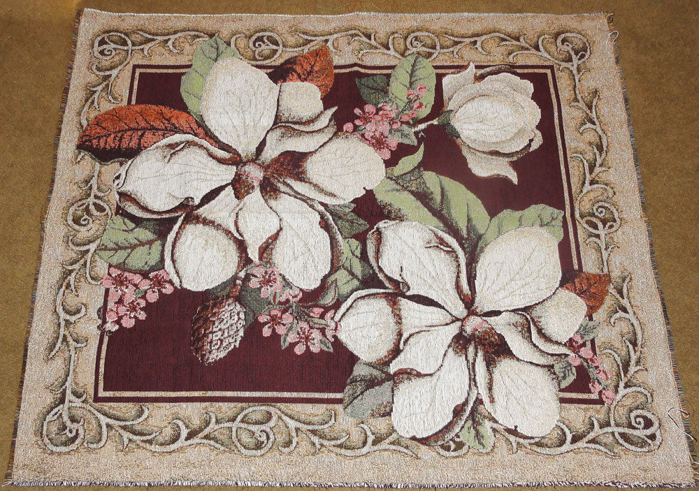 Magnolias in Bloom Grande Tapestry Wall Hanging Crafters Fabric Remnant Piece