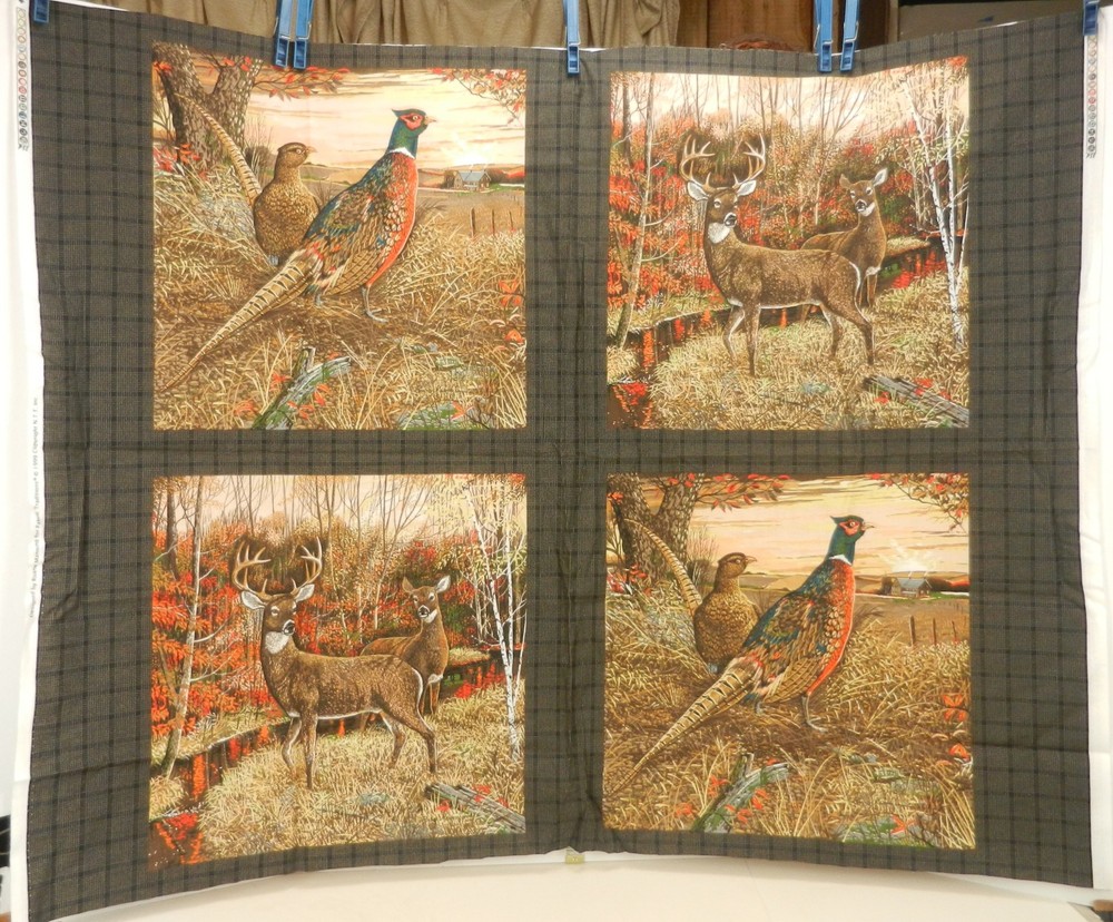 Pillow/Quilt Squares Ruane Manning for Fabric Traditions 36″x44″ Pheasant Deer