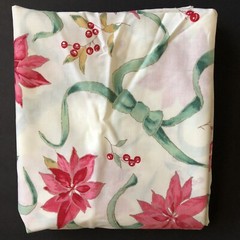 New 4yd 3″ Holiday Christmas Poinsettia Bow Holly Cotton Quilt Craft Sew Fabric