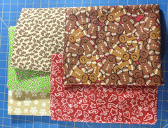 Lot of 5 Fabric Quilting Crafting Cotton Christmas Holiday Prints 5+yds