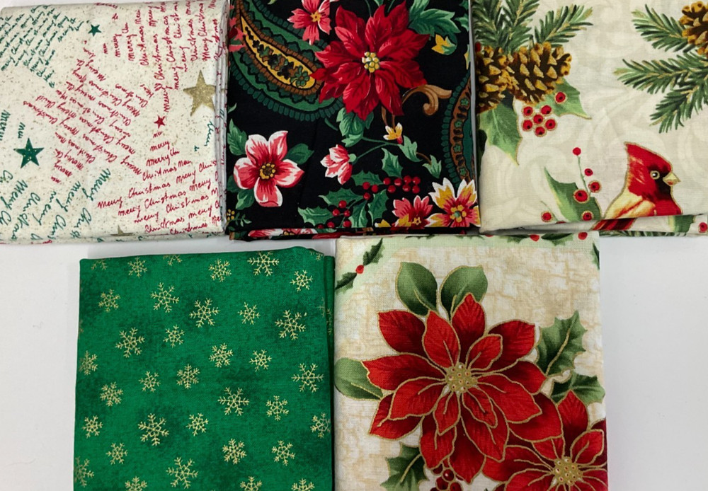 1/4 YARD BUNDLE OF 5 – PACK #16 – CHRISTMAS