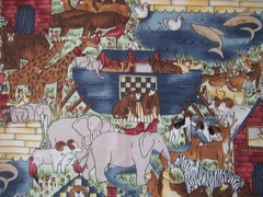 Noah’s Ark Hi-Fashion Cotton FABRICS SZ 22″X37″ VTG RARE NEW