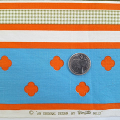 VTG Stripes Dots Quatrefoil Gingham Poly Cotton Fabric 1 YD Wamsutta Mills READ