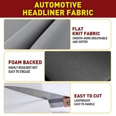 35″×60″ MID Gray Headliner Fabric Knit Material for Car/Truck Roof Upholstery
