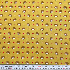 Michael Miller Hedgehog Heaven Golden Cotton Fabric by the HALF YARD 18″ x 43″