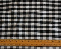 White/Black Dupioni Shantung Checks 100% Silk Fabric 44″ Wide, By Yard (SD-647)