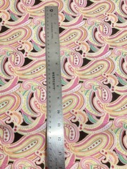 Pink Lime Orange Paisley on Dark Grey May Quilters Collectibles Cotton Fabric 1Y