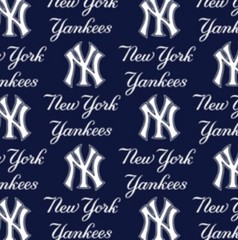 Cotton New York Yankees Blue MLB Baseball Sports Team Fabric Print BTY D158.22