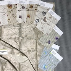 Fabric Swatches 14pc Damask Floral Stripe Viscose Designer Vervain Craft Sample