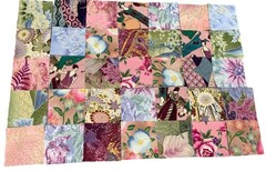 Precut 2″ Quilt Squares 132 Pieces Cotton Gold Silver Thread Fabric Sewing
