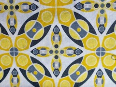 Silent Cinema by Jenean Morrison Yellow on White – Cotton – 36″ x 42″