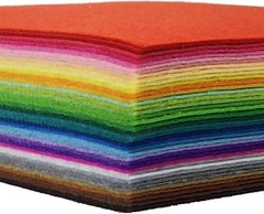 42pcs Felt Fabric Sheet 4″x4″ Assorted Color DIY Craft Squares Nonwoven 1mm Thic