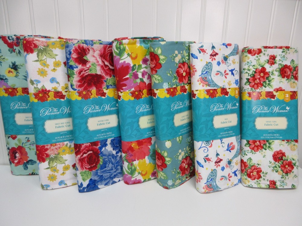 Pioneer Woman Precut Fabric 44″ x 3 Yard Cotton Floral 7 Patterns To Choose From