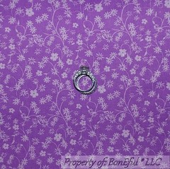 BonEful FABRIC FQ Cotton Quilt Purple Light Pink Small Little Flower Girl Calico