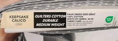 Cotton Fabric Remnant 44″ X 30″ Gray Grey Swiss Geo Medium Weight Almost One Yd
