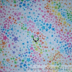 BonEful Fabric FQ Cotton Quilt White Rainbow Color Polka Dot Glitter Metallic US