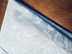 VTG Cotton Chintz Fabric BLUE ROSES on Wedgwood BLUE FRENCH COUNTRY By the YARD