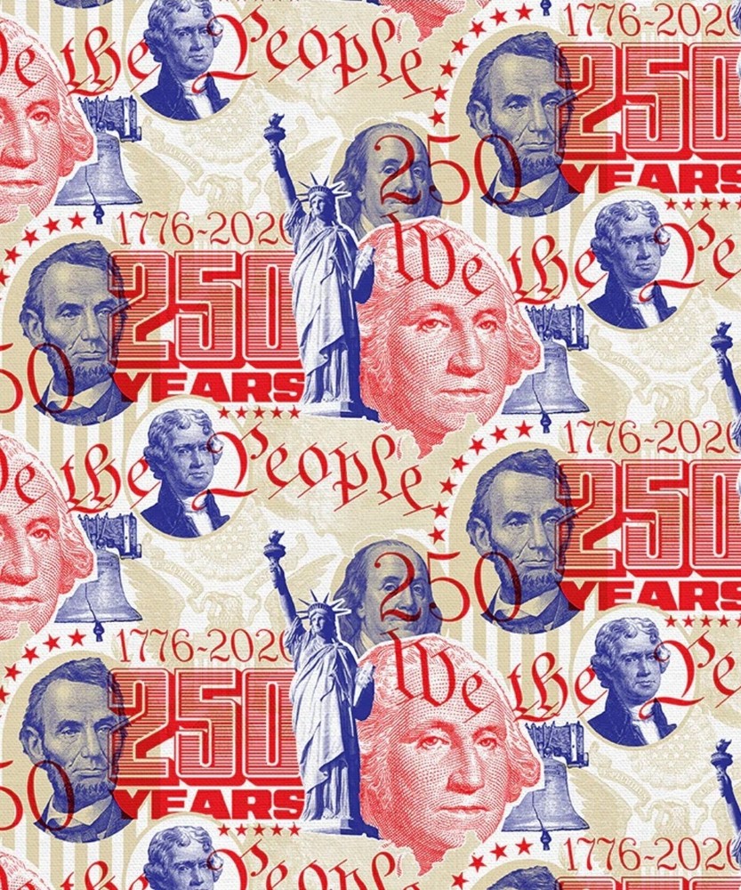 250 Years Of America•Presidential Power Fabric! 1yd BTY•Cotton•Fast Ship!